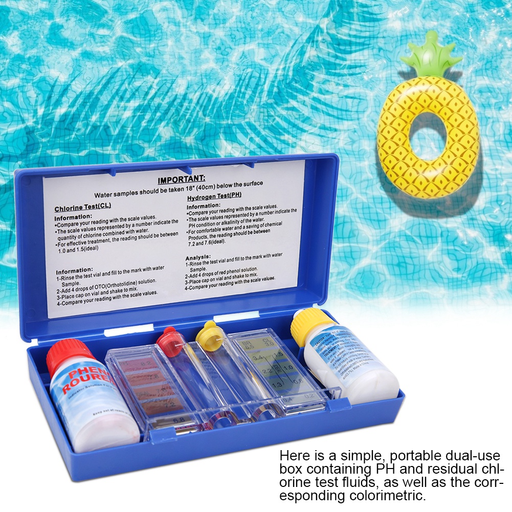 Kit uji kualitas air PH Klorin - Marine Test Kit ulasan dan harga