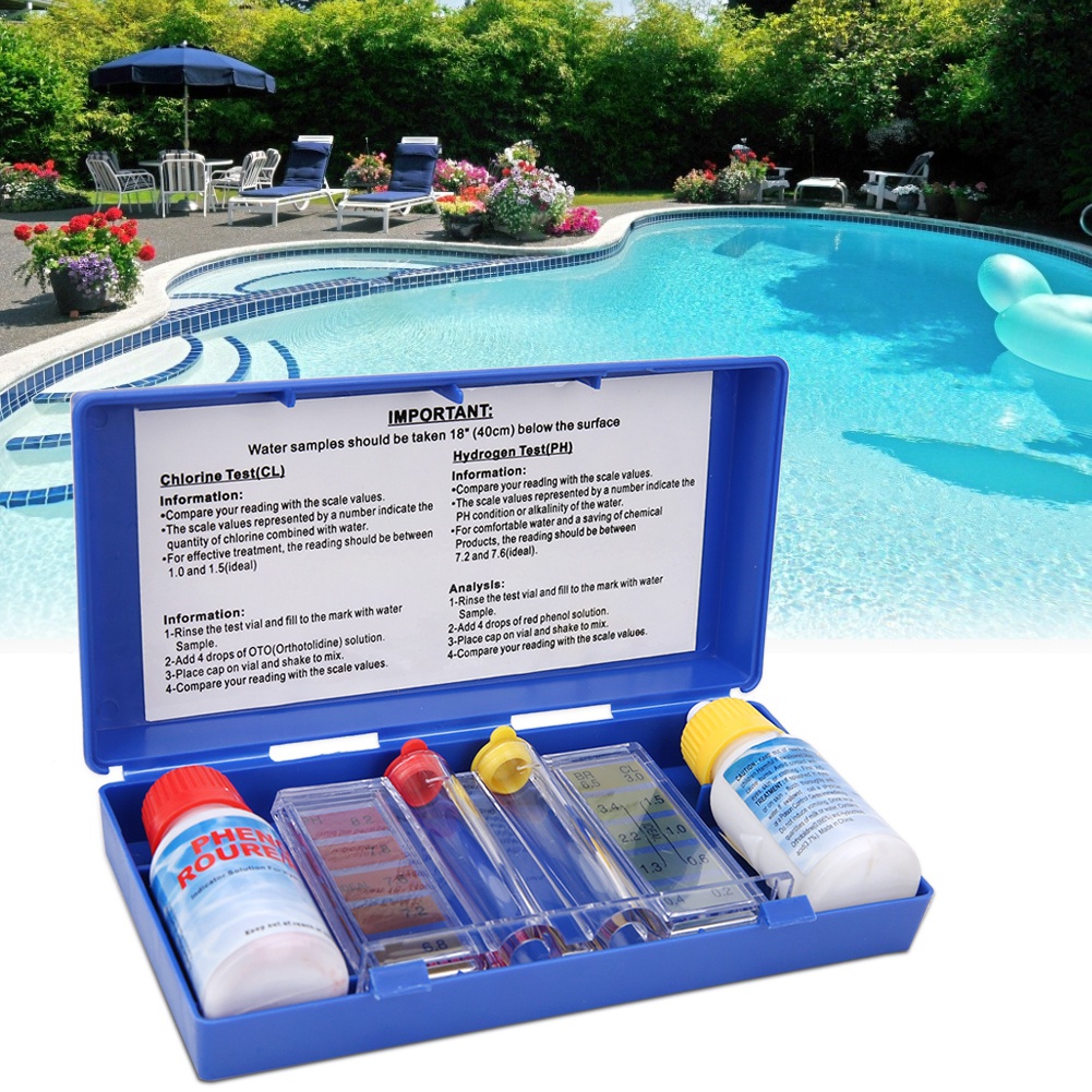 Kit uji kualitas air PH Klorin - Marine Test Kit ulasan dan harga