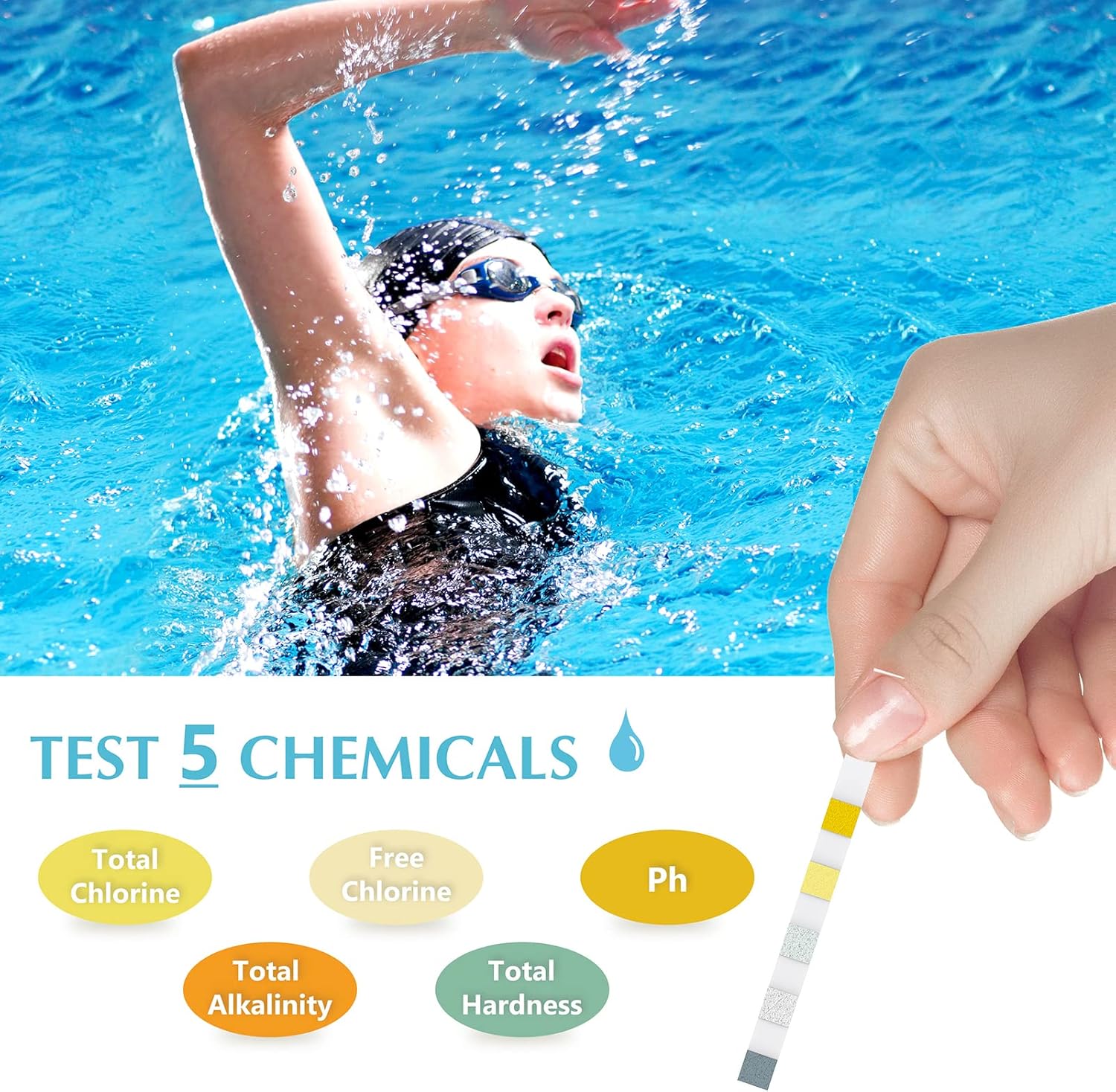 50 Buah Strip Tes PH Klorin 5  - Marine Test Kit ulasan dan harga