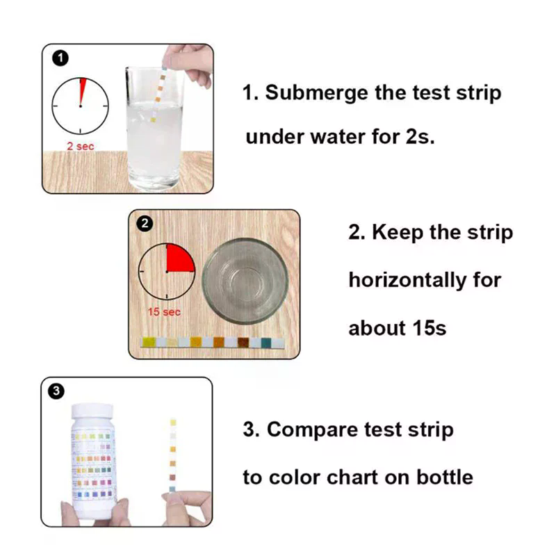 50 Buah/Botol 6 In 1 Strip Tes - Marine Test Kit ulasan dan harga