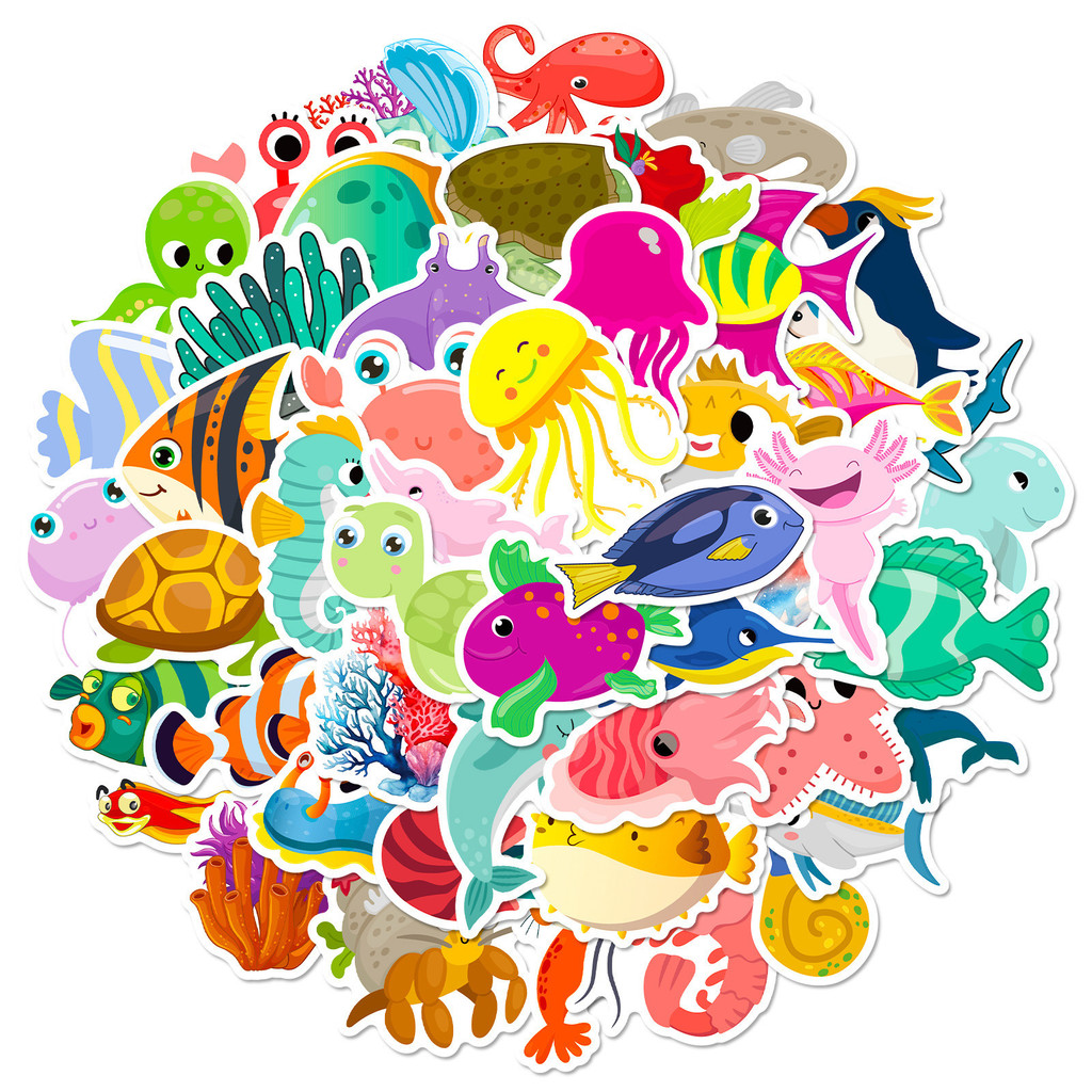 50 Buah Stiker Kehidupan Laut  - Marine Aquarium & Regional Centre Reviews ulasan dan harga